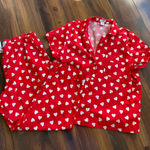 J.Crew  Poplin 100% Cotton Pajama Set Short Sleeve Button Down Top & Capri Pants Photo 0