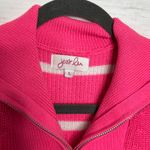 Jess Lea Jameson Quarter Zip Sweater Pink White Stripe Size Large Photo 3