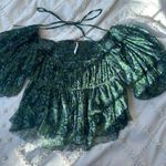 Free People Teal Flowey Blouse Photo 0