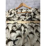 Anthropologie Moulinette Souers 100% Silk Beaded Sequin Bird Top Size 6 Photo 5
