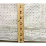 Solitaire  White Shift Eyelet Lace Sleeveless White Lined Casual Cotton Dress S Photo 5