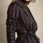 Banana Republic  Navy & Gold Striped SPENCER SUIT JACKET Blazer Size XS NWT $230 Photo 0