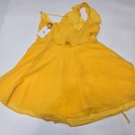 LPA  Asymmetrical Ruffle Wrap Dress in Golden Yellow XS Photo 12