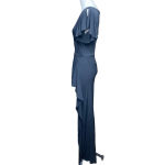 Rickie Freeman‎ Teri Jon Black Flutter Sleeve Ruffle Long Gown Size 8 Photo 5