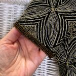 Papell Boutique Vintage 90s Evening Silk Beaded Top S Black Gold Holiday Glam Photo 8