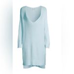 Free People  Intimately C.O.Z.Y Waffle Knit Tunic Sweater Size XS/S‎ NWT Neon Sky Photo 6
