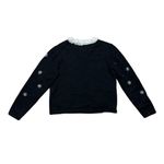 Arriviste Women's Black Christmas Santa Felt Applique Cardigan Sweater M Vintage Size M Photo 3