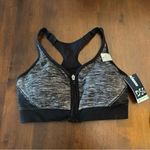NWT DSG Women's Medium Support Racerback Bra Seamless Front Zip Lrg Black Gray Size L Photo 1