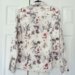 Natural Reflections Floral White Long Sleeve Button Up Down Shirt Size large Photo 3