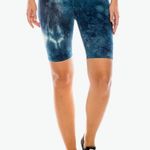 Leggings Depot Biker Shorts Women M Blue Black Tie Dye Pull On Stretch 23X8 Boho Photo 1