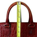 Brahmin Prissy Collection Red Italian Croc Embossed Leather Dome Shaped Satchel Photo 8