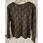 Rafaella  Animal Print Long Sleeve Top Gold Button‎ Detail Large Photo 2