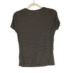 ZARA  Womens T Shirt Top Crew Neck Short Sleeve Striped Black Yellow M Photo 1