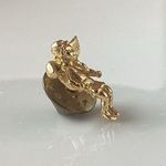 Vintage Gold Tone Guardian Angel Pin Photo 1