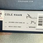 Cole Haan Julianna Low Sling Beige Crock Print Career Slingback Heels size 7.5 Photo 11