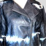 Tribal new faux leather black biker jacket! Tie dye style! Black Size undefined Photo 5