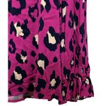 Crown & Ivy Hot Pink Animal Print Leopard Long Sleeve VNeck Blouse Size Small Photo 2