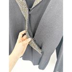 St. John Black Santana Knit Side Snap Wrap Sweater Top Gold Silver Studded 8 Photo 1