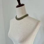 American Vintage Vintage Beaded Braided Silver Choker Bib Collar Statement Necklace Photo 4