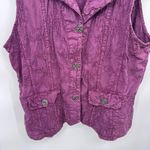 Christopher‎ Banks Western Santa Fe Vest Top Womens Medium Purple Cotton Pockets Photo 1