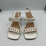Journee Collection White Square Toe Block Heel Slingback Sandals Women's Size 9 Photo 1