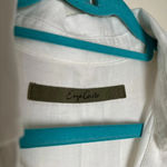 Enza Costa Italian Pima Cotton blend Blouse Shirt Raw Edge Hem size M White Size M Photo 1