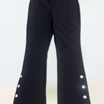 INC Black Flare Stretch Slacks Pants w/ Silver Buttons Women's Size 8 Photo 0
