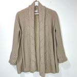 TSE  100% Cashmere Beige Detailed Knit Open Cardigan Sweater Size Medium Photo 0