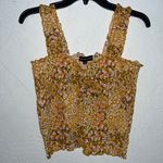 Almost Famous Yellow Floral Smocked Tank Top Photo 0