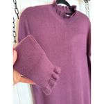 Loft  Mock Neck Midi Sweater Dress Regal Plum Side Slit Long Sleeve Stretch Sz M Photo 2