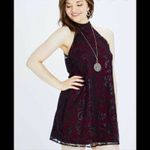Altar'd State Altar’d State Burgundy Black Lace Overlay Draco Dress Size Large New Photo 1