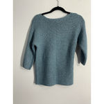 Chico's Womans Size 1 (small-8) Blue Mettalic Pull Over Short Sleeve Sweater Photo 1