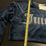 Juicy Couture Blue Velvet Cropped balloon sleeve Sweatshirt Photo 2