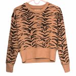 Madewell Cropped Sweatshirt In Tiger Stripes Size Small Photo 0