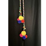 Joe Browns Hit The Beach Wide Leg Elastic Waist Crinkle Pant W/ Pom Poms Size M Black Size M Photo 2