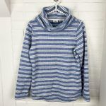 L.L.Bean Blue & White Striped Knit Cowl Neck Sweater Size S Photo 0