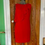 Moschino  Cheap & Chic Red One-Shoulder Ruffle Shift Dress – Size 10 Photo 2