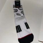 NWT Paisley White Black Crew socks Photo 2