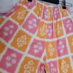 PIYAMA COLORFUL IKAT PRINT PINK ORANGE PAJAMA TOP AND PANTS SET XS Photo 10