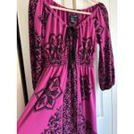 Max edition  Boho Peasant Dress – Size Medium – Purple & Black Floral Paisley Photo 3