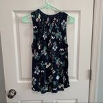 Loft 3/$25 -  sleeveless‎ top dark blue floral Photo 2