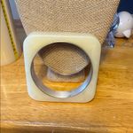 Liz Claiborne Vintage Acrylic Ivory Square Bangle Photo 2