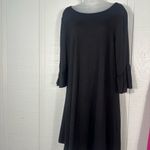 New Directions Black Long Bell Sleeve Dress Size Large EUC Photo 1