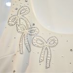 Karl Lagerfeld NWT  White Sleeveless Dress with diamond bow embellishment. Size 6 Photo 2