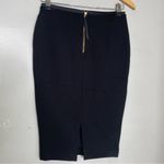 Boden Hampshire Ponte pencil Skirt back zip‎ with slit lined in black size 4 Photo 3