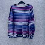Talbots  Womens‎ Blouse Size X Striped Cotton Top Long Sleeve Boat Neck Colorful Photo 3