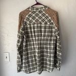 Free People Womens Plaid Long Sleeve Button Shirt Olive Green Bohemian Cabin XS Photo 7