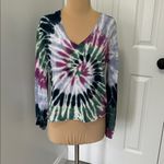 Nation Ltd  Tie Dye V Neck Long Sleeve Tee Photo 1