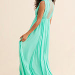 Anthropologie Worn Once Elegant  Bare Shine Mint Green/Blue Flowy Maxi Dress M Photo 3