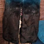 Cejon Turquoise and Black Faux Fur Vest Blue Photo 1